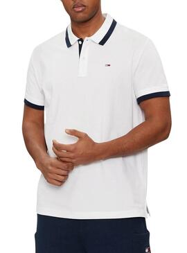 Polo Tommy Jeans Regular Solid Bianca per Uomo