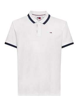 Polo Tommy Jeans Regular Solid Bianca per Uomo