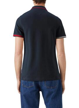 Polo Tommy Jeans Slim Flag Navy per uomo