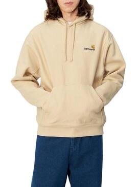 Felpa Carhartt American Script Hood Beige