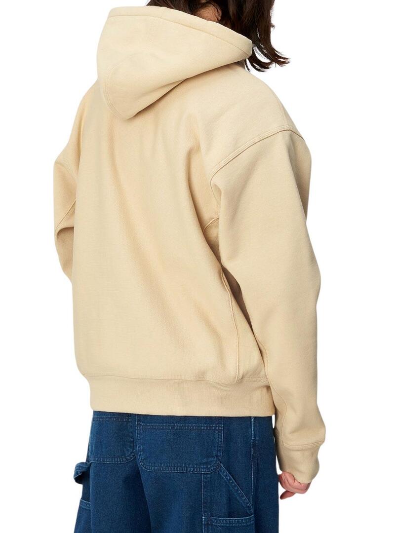 Felpa Carhartt American Script Hood Beige