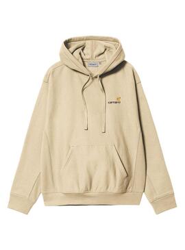 Felpa Carhartt American Script Hood Beige