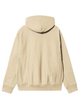 Felpa Carhartt American Script Hood Beige