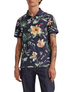 Polo Levis Housemark Flores Marino per uomo