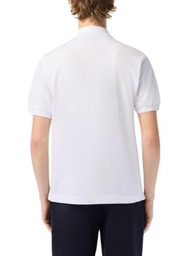 Polo Lacoste L1212 Lacoste Flocado Bianco Uomo