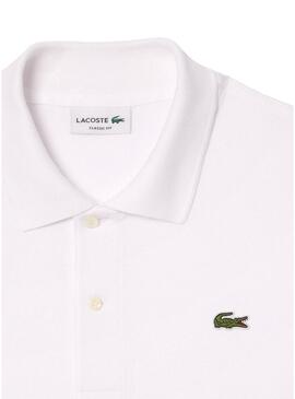 Polo Lacoste L1212 Lacoste Flocado Bianco Uomo