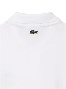 Polo Lacoste Unisex Piqué Stampato 3D Bianco