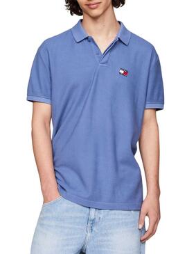 Polo Tommy Jeans Reg Badge Blu Per Uomo