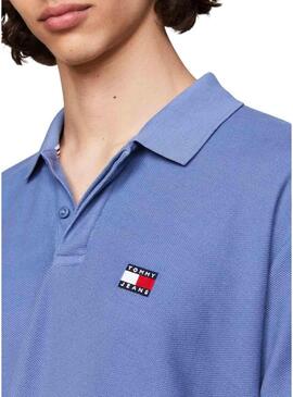 Polo Tommy Jeans Reg Badge Blu Per Uomo