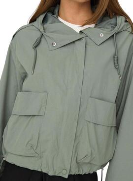 Parka Only Mamba Verde per Donna