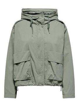 Parka Only Mamba Verde per Donna