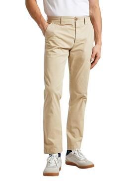 Pantalone Pepe Jeans Slim Beige per Uomo