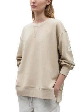 Felpa Ecoalf Moss Beige per Donna