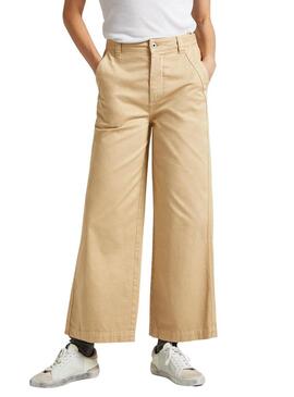 Pantaloni Pepe Jeans Tasha Beige per Donna