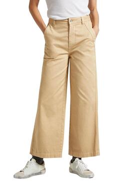 Pantaloni Pepe Jeans Tasha Beige per Donna