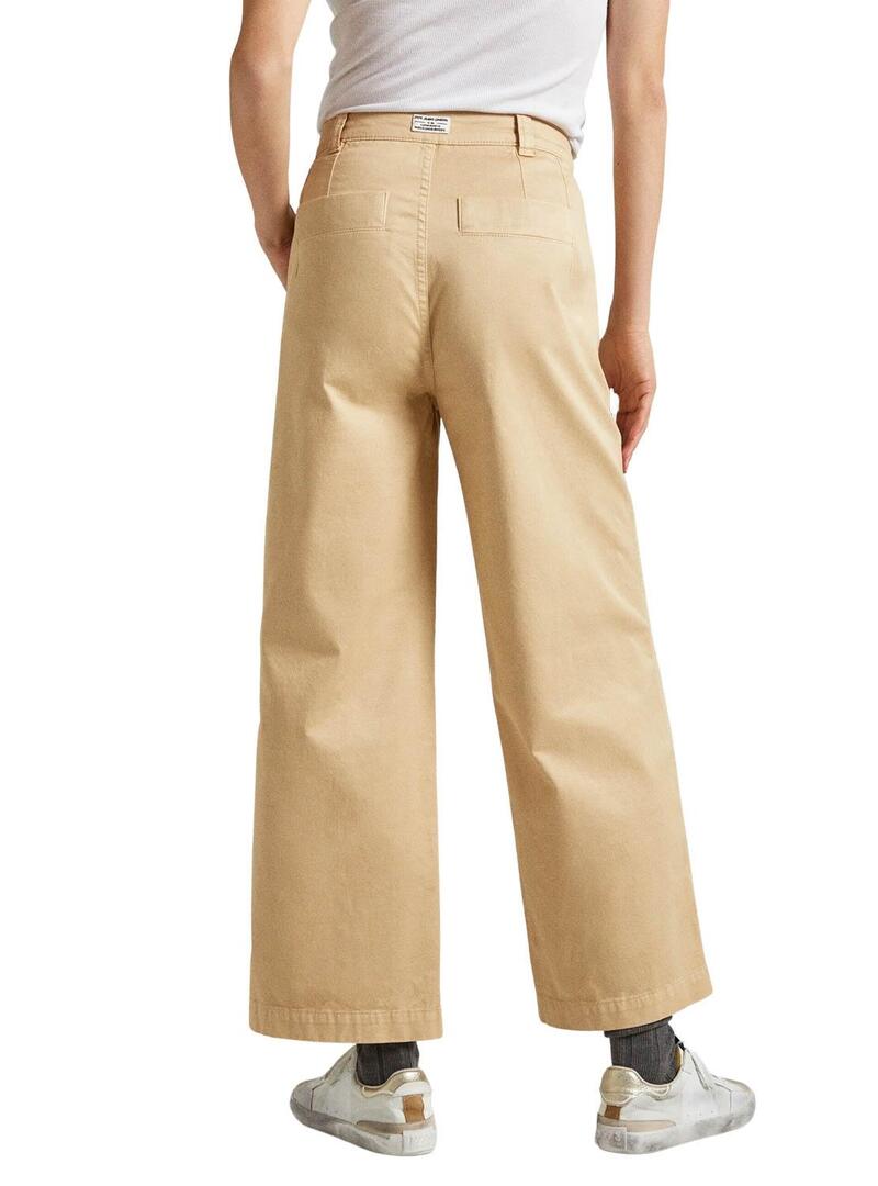 Pantaloni Pepe Jeans Tasha Beige per Donna