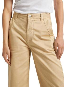 Pantaloni Pepe Jeans Tasha Beige per Donna