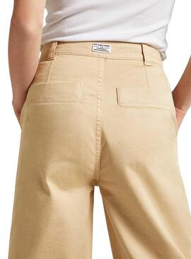 Pantaloni Pepe Jeans Tasha Beige per Donna