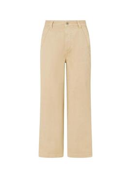 Pantaloni Pepe Jeans Tasha Beige per Donna