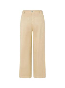 Pantaloni Pepe Jeans Tasha Beige per Donna