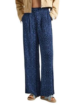 Pantaloni Pepe Jeans Colette Print Blu per Donne