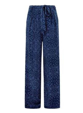 Pantaloni Pepe Jeans Colette Print Blu per Donne