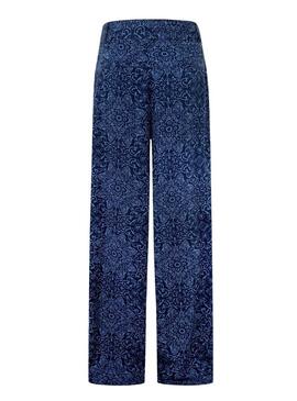 Pantaloni Pepe Jeans Colette Print Blu per Donne