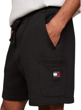 Short cargo Tommy Jeans Badge nero