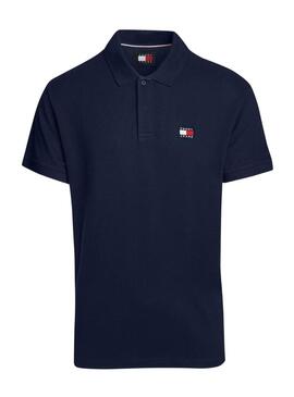 Polo Tommy Jeans Badge Regular Marina per Uomo