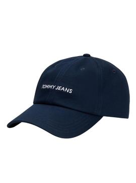 Cappello Tommy Jeans Linear Logo Blu Navy