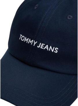 Cappello Tommy Jeans Linear Logo Blu Navy