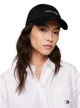 Cappello Tommy Jeans Linear Logo Nero