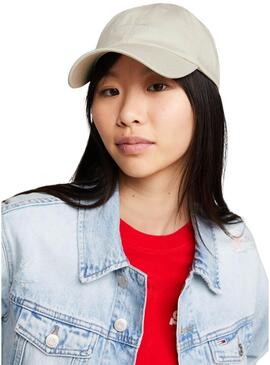 Cappello Tommy Jeans Linear Logo Beige