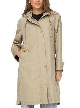 Cappotto Parka Only Augusta Beige per donna