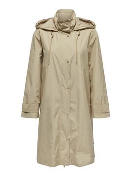 Cappotto Parka Only Augusta Beige per donna
