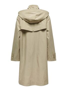 Cappotto Parka Only Augusta Beige per donna