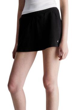 Short Calvin Klein Embro Badge Nero Per Donna