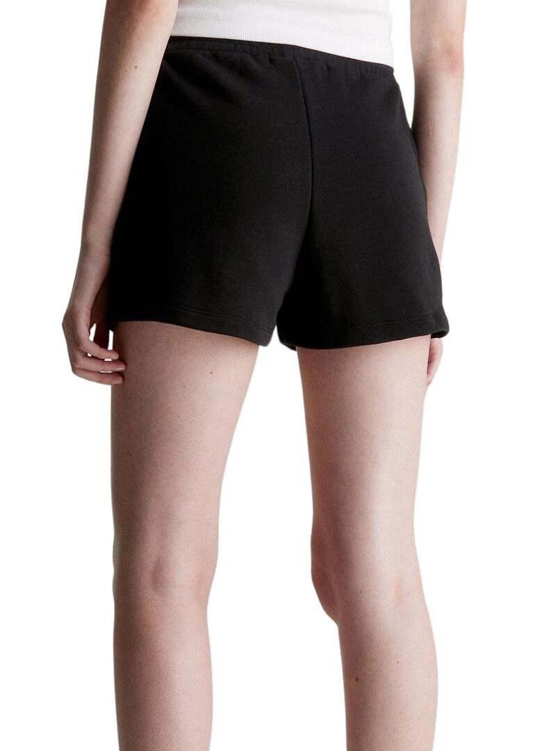 Short Calvin Klein Embro Badge Nero Per Donna