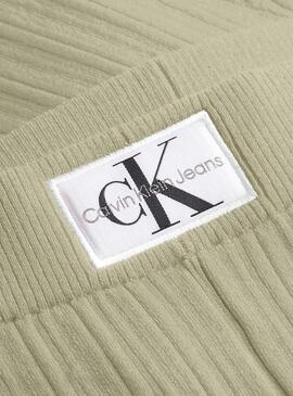 Leggings Calvin Klein tessuto Lavel verde donna