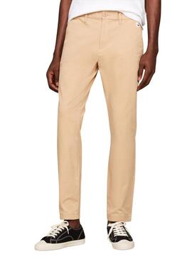 Pantaloni Tommy Jeans Austin Beige per Uomo