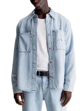 Camicia sovrapposta Calvin Klein Linear Denim Uomo