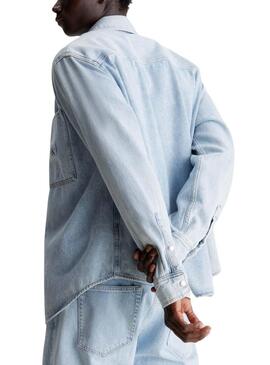 Camicia sovrapposta Calvin Klein Linear Denim Uomo