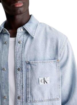 Camicia sovrapposta Calvin Klein Linear Denim Uomo