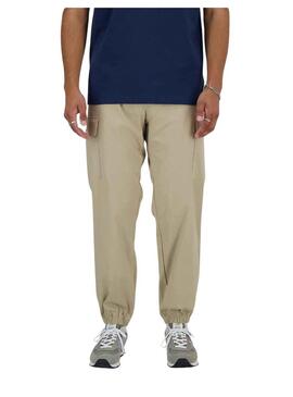 Pantaloni New Balance Twill Beige per Uomo