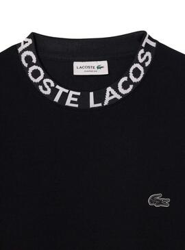 Felpa Lacoste Jacquard nera per uomo