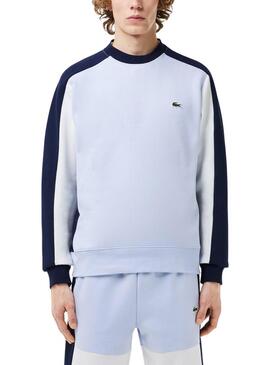 Felpa Lacoste Color Block Blu per Uomo