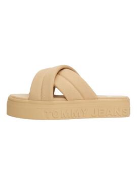 Sandali Tommy Jeans Letter Beige per Donna