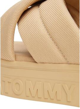 Sandali Tommy Jeans Letter Beige per Donna