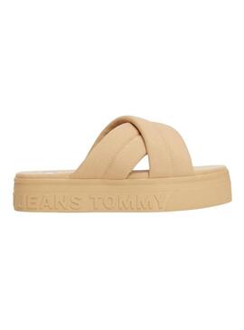 Sandali Tommy Jeans Letter Beige per Donna