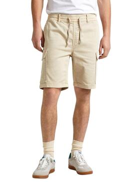 Bermuda Pepe Jeans Cargo Beige per uomo